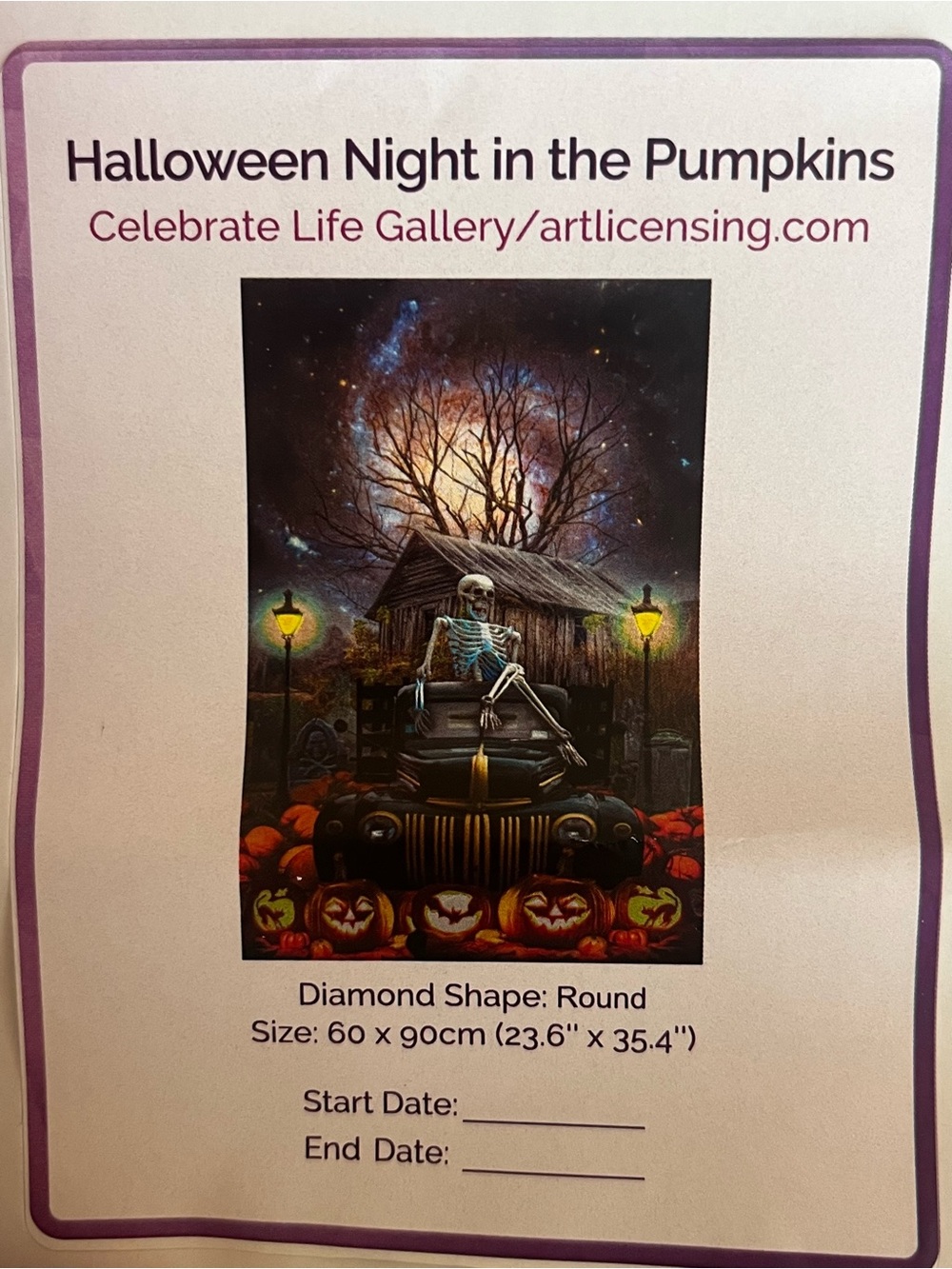 Dreamer Designs Halloween Night In The Pumpkins Diamond Art Kit - Round